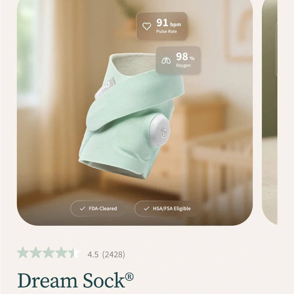 Dream Sock Smart Wearable Baby Monitor - Mint